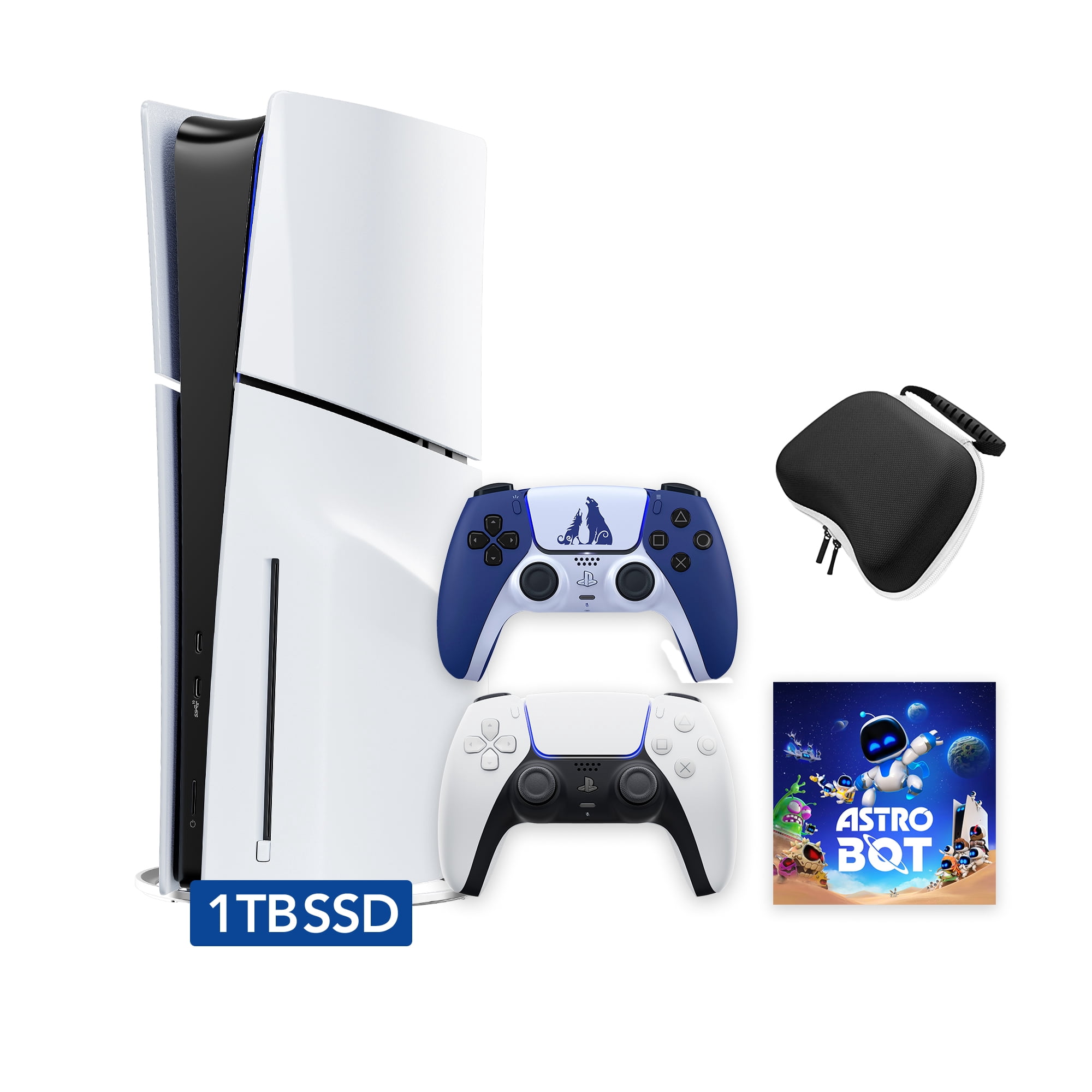 PlayStation 5 Slim Disc 1TB SSD ASTRO BOT Bundle with Two Controllers ...