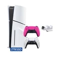 thumbnail image 1 of PlayStation 5 Slim Disc 2TB SSD Edition with Two Controllers White and Nova Pink DualSense and Mytrix Dual Controller Charger - PS5 Gaming Console, 1 of 7