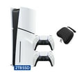 thumbnail image 1 of PlayStation 5 Slim Disc 2TB SSD Edition with Two DualSense Controllers and Mytrix Hard Shell Protective Controller Case - PS5 Gaming Console, 1 of 7