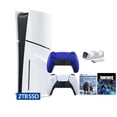 thumbnail image 1 of PlayStation 5 Slim Disc 2TB SSD Fortnite Cobalt Star Bundle God of War Bundle with Two Controllers, White and Cobalt Blue DualSense and Mytrix Dual Controller Charger - PS5 Slim Disc Edition, 1 of 9