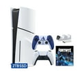 thumbnail image 1 of PlayStation 5 Slim Disc 2TB SSD Fortnite Cobalt Star Bundle with Two Controllers, White and God of War Limited DualSense and Mytrix Dual Controller Charger - PS5 Slim Disc Edition, 1 of 9