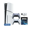 thumbnail image 1 of PlayStation 5 Slim Disc 2TB SSD Fortnite Cobalt Star Bundle with Two Controllers, White and Sterling Silver DualSense and Mytrix Dual Controller Charger - PS5 Slim Disc Edition, 1 of 9