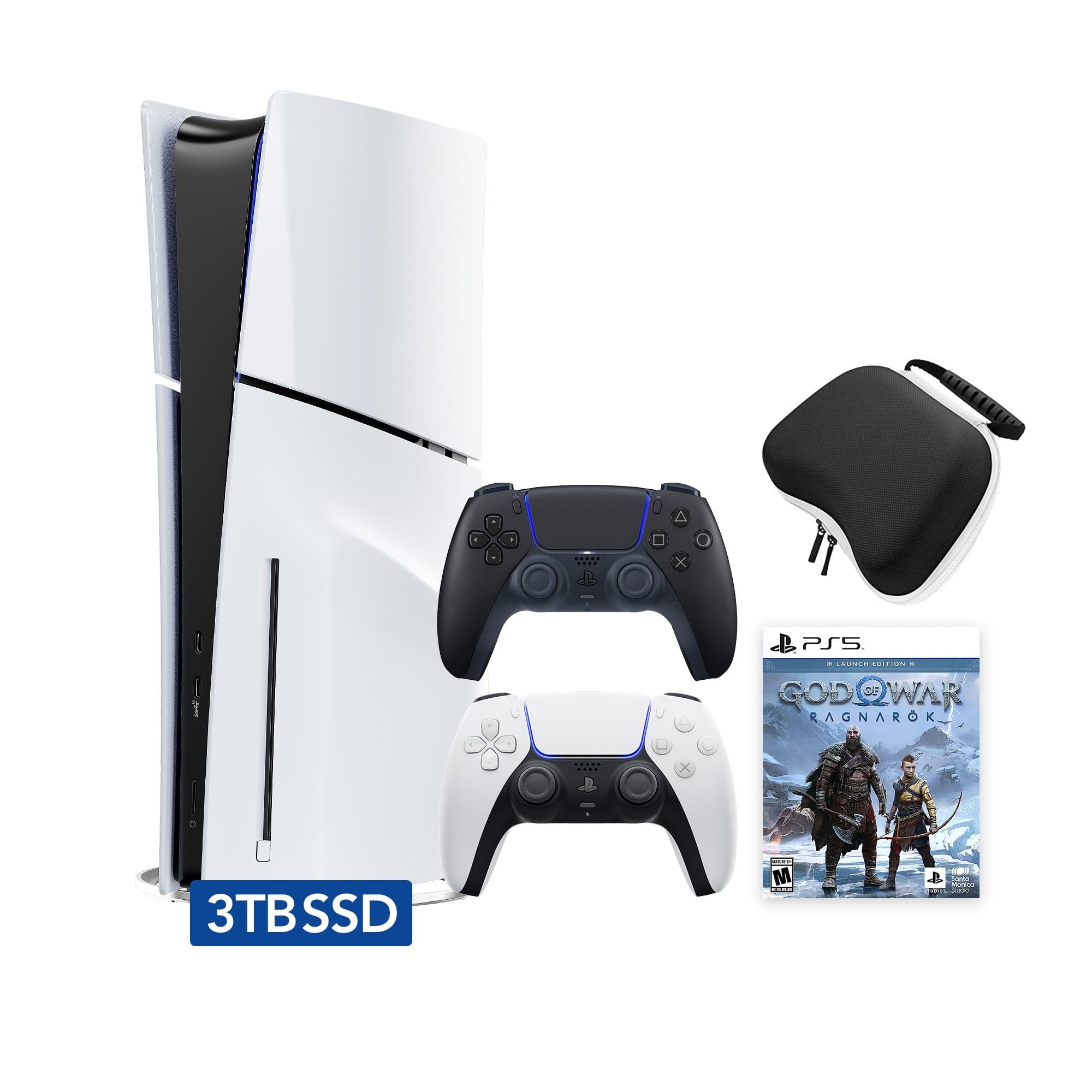 PlayStation 5 Slim 3TB SSD God of War Ragnarok Bundle, Two DualSense ...