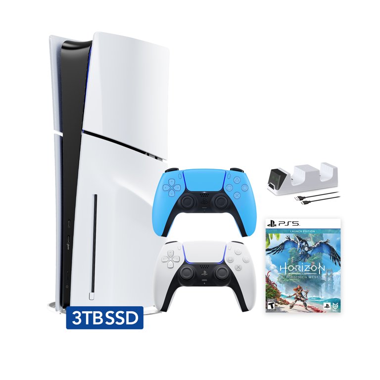 Walmart PS5 Slim Disc 3TB SSD, Horizon Forbidden West, 2 DualSense