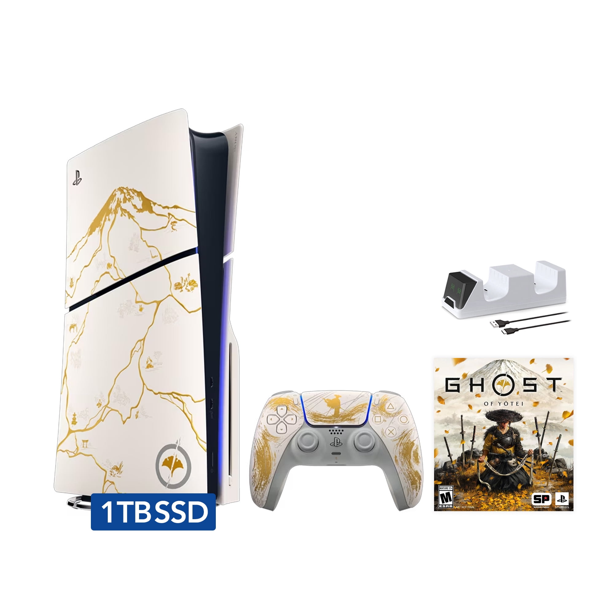 PlayStation 5 Slim Disc Ghost of Yotei Gold Limited Edition Bundle