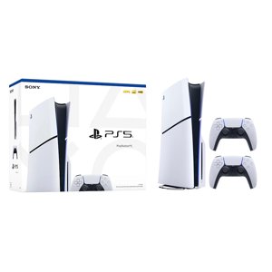 Consola PlayStation 5 Slim Edición Disco, CPU AMD Ryzen Zen de 8 núcleos, SSD NVMe PCIe Gen 4 de 1TB con 2 controles inalámbricos - Blanco original - PS5 Slim Disco