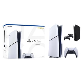PlayStation 5 Slim Disc Version PS5 Gaming Console, AMD Ryzen Zen 8 Cores CPU 1TB PCIe Gen 4 NVNe SSD with Wireless Controller, Customized Full Body Skins - Phantom Black - PS5 Disc Slim