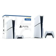 إصدار محرك الأقراص لوحدة تحكم الألعاب PlayStation 5 Slim المحدث بسعة 2 تيرابايت PCIe Gen 4 NVNe SSD وحدة المعالجة المركزية AMD Ryzen Zen 8 Core مع وحدة تحكم لاسلكية - أبيض أصلي - PS5 Disc Slim