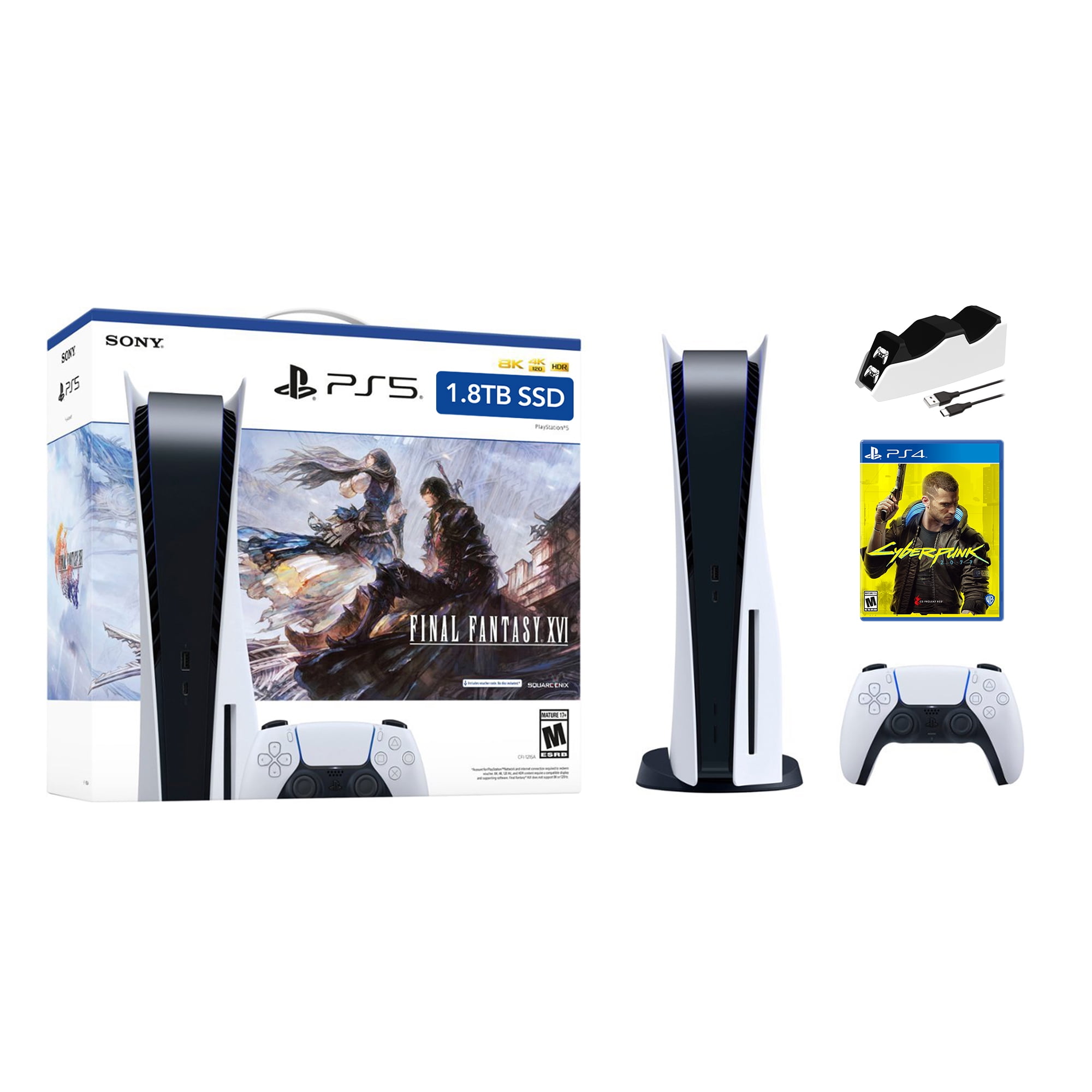 PlayStation 5 Upgraded 1.8TB Disc Edition FINAL FANTASY XVI Bundle