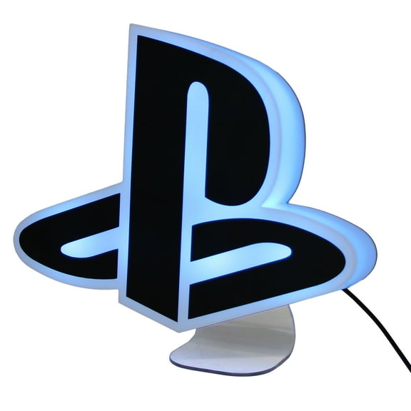 PlayStation, 9" Desktop or Wall Mount Logo Light, Features 2 Lighting Modes, Includes Stand and USB Cable