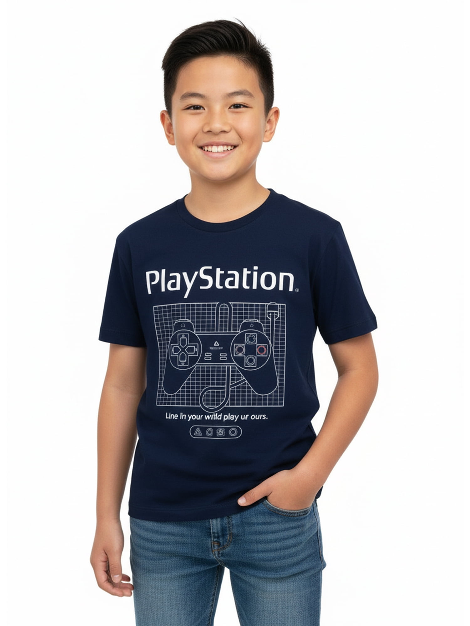 PlayStation, Boys' & Big Boys' Graphic T-Shirt, Play Control, Sizes 4-18