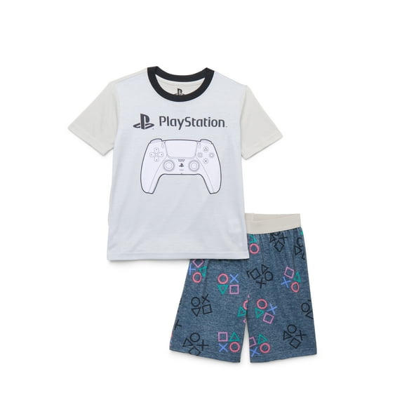 PlayStation Boys Graphic Print Tee and Shorts Sleep Set, 2-Piece, Sizes 4-12