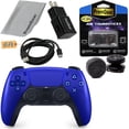 thumbnail image 1 of PlayStation DualSense Wireless Controller (Cobalt Blue) for PlayStation 5 (PS5) with PremGear ThumbSticks (2 pack: 1 High-Rise, 1 Mid-Rise), 6ft USB Charging Cable, Wall Adapter & Cloth, 1 of 7