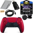 thumbnail image 1 of PlayStation DualSense Wireless Controller (Volcanic Red) for PlayStation 5 (PS5) with PremGear ThumbSticks (2 pack: 1 High-Rise, 1 Mid-Rise), 6ft USB Charging Cable, Wall Adapter & Cloth, 1 of 7