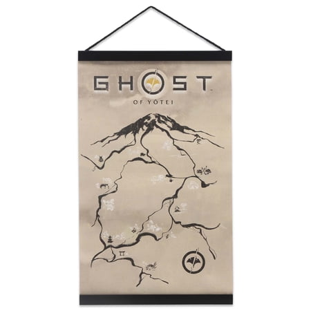 PlayStation Ghost of Tsushima Yotei Map Canvas Wall Banner with Wood Slats price history on PriceWatchPro