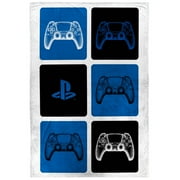 PlayStation Kids Twin/Full Blanket, 62 x 90, Microfiber, Blue and Black, Sony