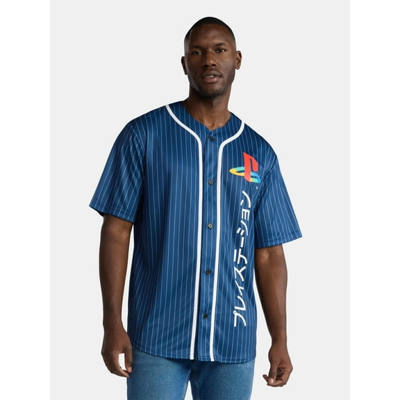 PlayStation, Men's & Big Men's Graphic Jersey, Vertical Kanji Logo, Sizes S-3XL