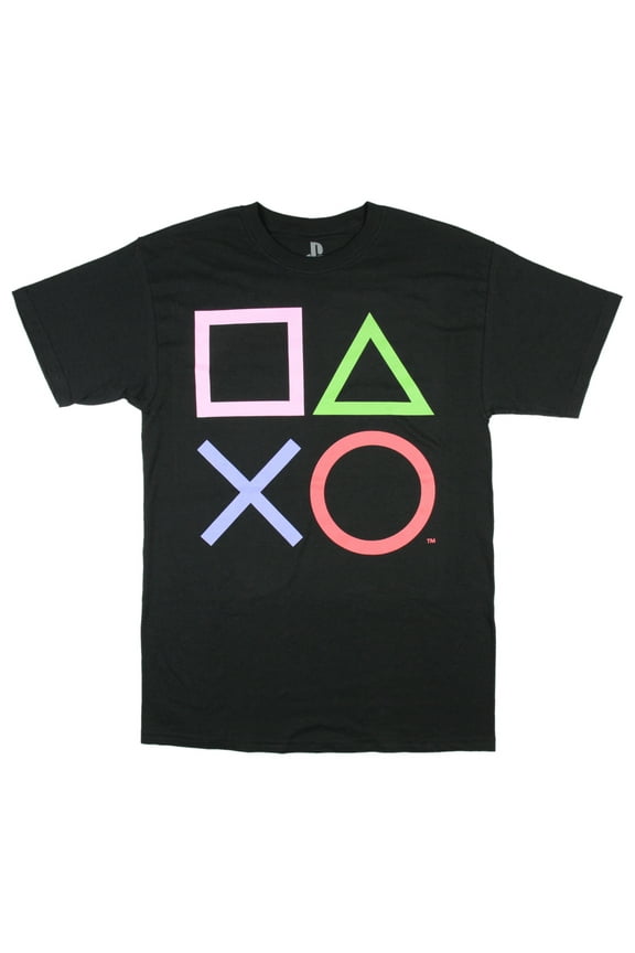 Men's Controller Button Icon's Logo Graphic T-Shirt, Large