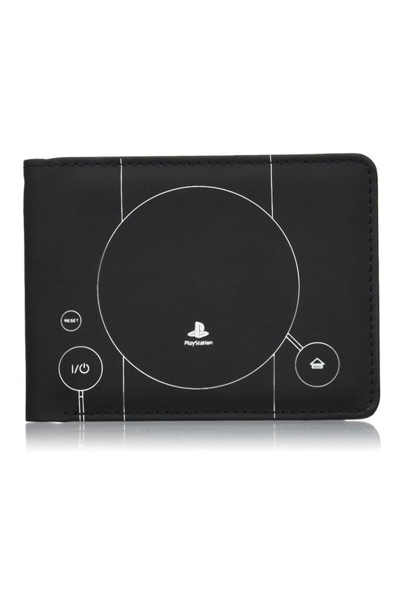 PlayStation PS1 Console Men's Bi-Fold Wallet Black