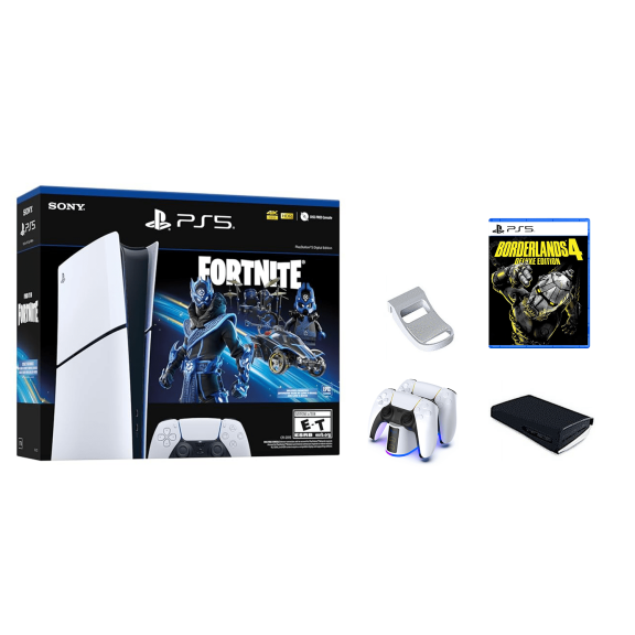 PlayStation _PS5 Console – Fortnite Cobalt Star Bundle (Digital Edition) + Borderlands 4 Deluxe Edition