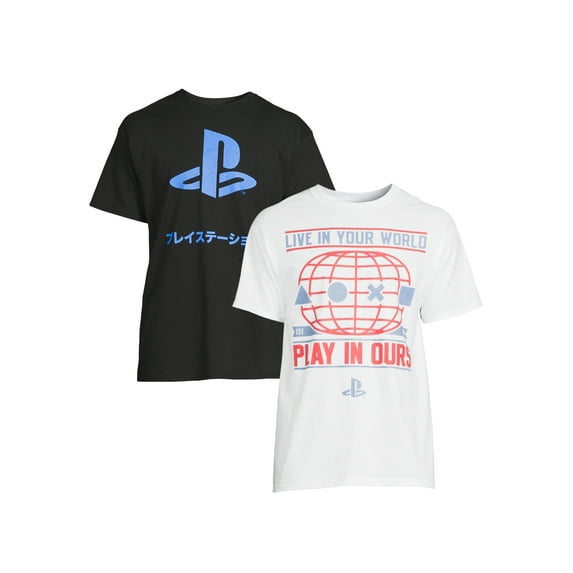 PlayStation PS5 Men's & Big Men's Short Sleeve Graphic T-Shirt, 2-Pack