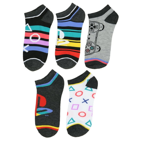 PlayStation Socks Video Game Console 5 Pack Adult No Show Ankle Socks