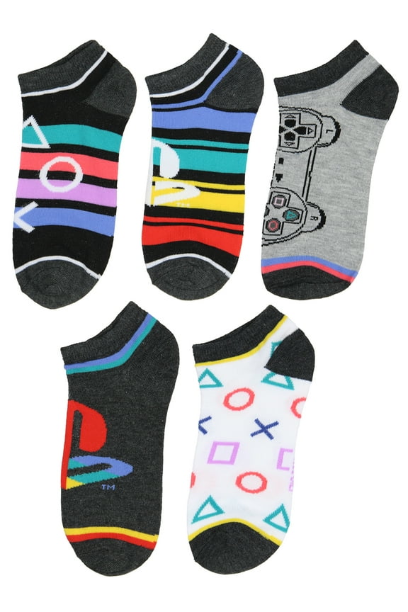 PlayStation Socks Video Game Console 5 Pack Adult No Show Ankle Socks