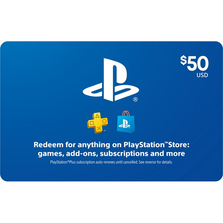 $50 PlayStation Store USD Card - PS PSN US Store - FISICAL CARD