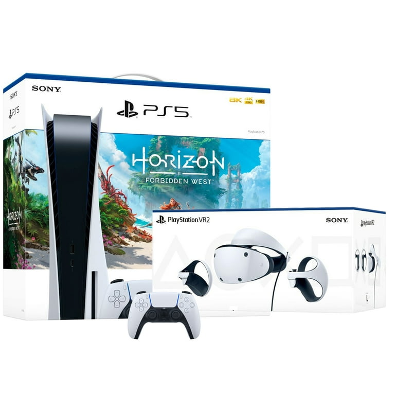 PlayStation VR2 and PlayStation_PS5 Video Game Console (Disc Edition)  Horizon Forbidden West Bundlewith Extra White Dualsense Controller 