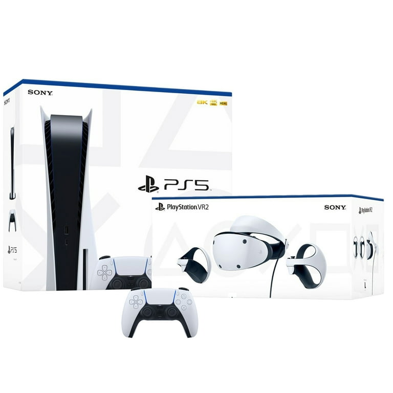 PlayStation VR2 and PlayStation_PS5 Video Game Console (Disc Version)  Combowith Extra White Dualsense Controller