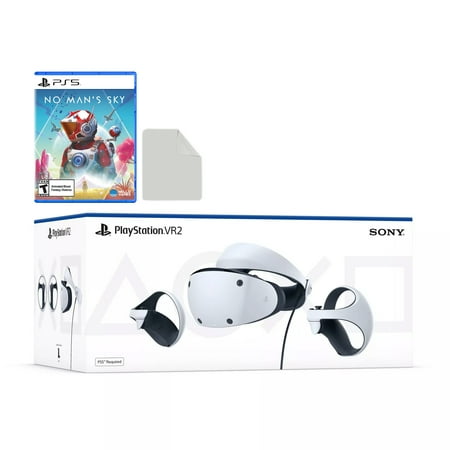 PlayStation VR2 bundle with No Man's Sky Game Disc, Microfiber Cleaning Cloth - PlayStation 5 PSVR2 - White