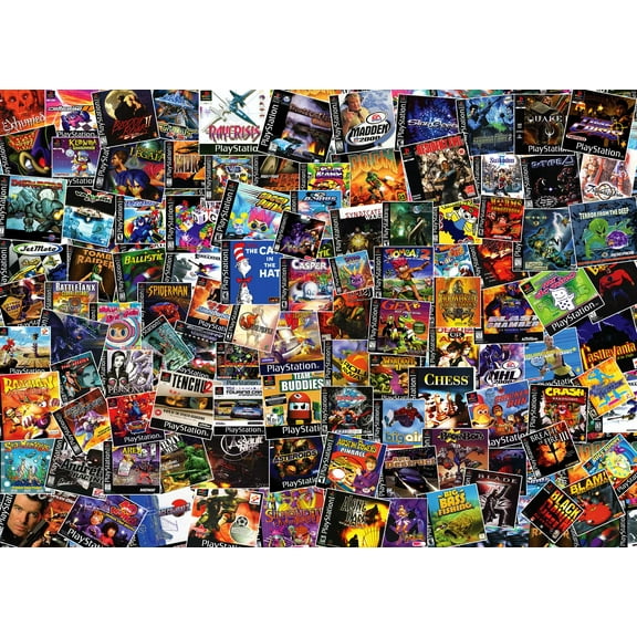 PlayStation Video Game Box Collage 1000-Piece Jigsaw Puzzle