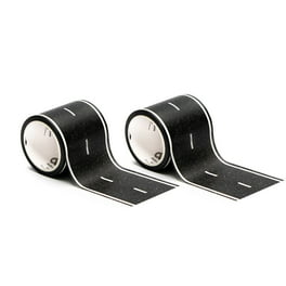 PlayTape Black Road Tape Starter Pack - 30 ft. x 2 in. Black Road Tape with  36 Curve Stickers for Kid's Toy Cars and Vehicles (1 Roll of Road Tape, 1  Roll of Curve Stickers) 