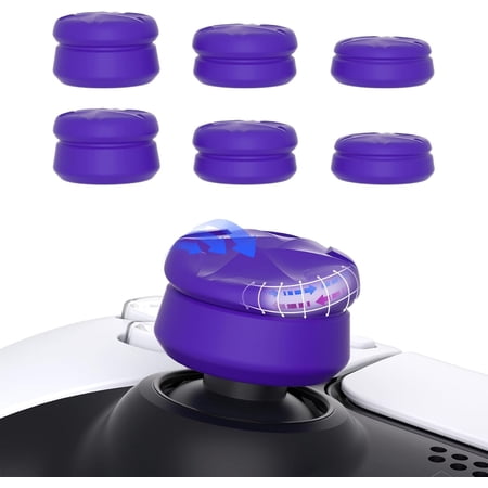 PlayVital 3 Height Razor Thumbs Cushion Caps Thumb Grips for ps5, for ps4, Thumbstick Grip Cover for Xbox Core Wireless Controller, Thumb Grip Caps for Switch Pro - Purple