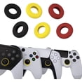 thumbnail image 1 of PlayVital 3 Pairs Silicone Aim Assist Target Motion Control Precision Rings for PS5, for PS4, for Xbox Series X/S, Xbox One, Xbox 360, for Switch Pro, for Steam Deck - Red & Black & Yellow, 1 of 8