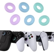 PlayVital 3 Pairs Silicone Aim Assist Target Motion Control Precision Rings for ps5, for ps4, for Xbox Series X/S, Xbox One, Xbox 360, for Switch Pro, for Steam Deck - Purple & Green & Blue