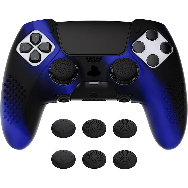 PlayVital 3D Studded Edition Anti-Slip Silicone Cover Case for ps5 Edge  Controller, Soft Rubber Protector Skin for ps5 Edge Wireless Controller  with 6 Thumb Grip Caps - Blue & Black 