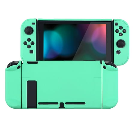PlayVital Back Cover NS Joycon Handheld Hard Shell Dockable Protective Case for Nintendo Switch - Mint Green