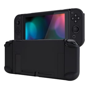 PlayVital Back Cover for Nintendo Switch Console, Handheld Controller Separable Hard Shell for NS Joycon, Customized Dockable Protective Case for Nintendo Switch - Black