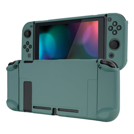 PlayVital Back Cover for Nintendo Switch Console, Handheld Controller Separable Hard Shell for NS Joycon, Customized Dockable Protective Case for Nintendo Switch - Hunter Green