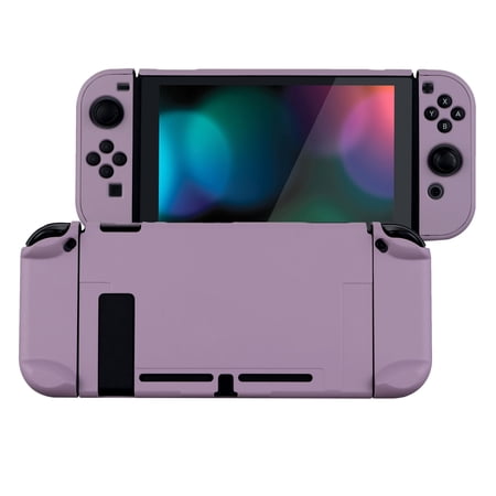 PlayVital Back Cover for Nintendo Switch Console, Handheld Separable Hard Shell for NS Joycon, Customized Dockable Protective Case for Nintendo Switch - Dark Grayish Violet