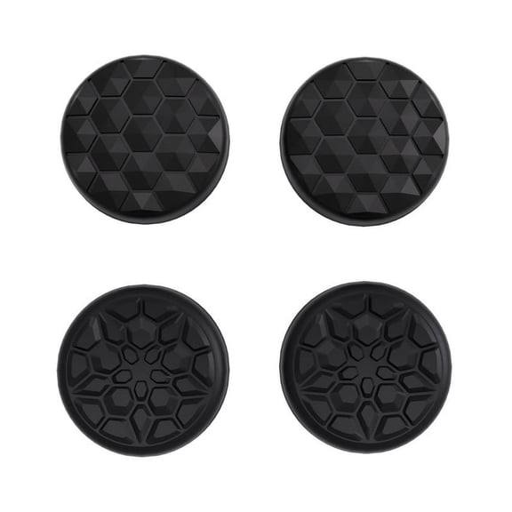 PlayVital Black&nbsp;Thumbsticks Grips&nbsp;Caps for ROG Ally, Silicone Thumb Grips Joystick Caps for ROG Ally - Diamond Grain & Crack Bomb Desig
