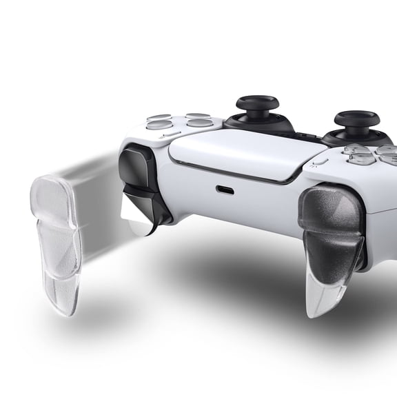 PlayVital BLADE 2 Pairs Shoulder Buttons Extension Triggers for ps5 Controller, Game Improvement Adjusters for PS Portal Remote Player, Bumper Trigger Extenders for ps5 Edge - Semi-Transparent Clear