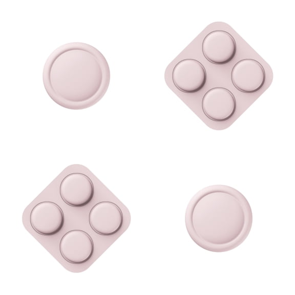 PlayVital Button Caps & Thumb Grip Set for Nintendo Switch 2, Silicone ABXY Directional Button Covers with Joystick Caps, 2 Pack - Pink