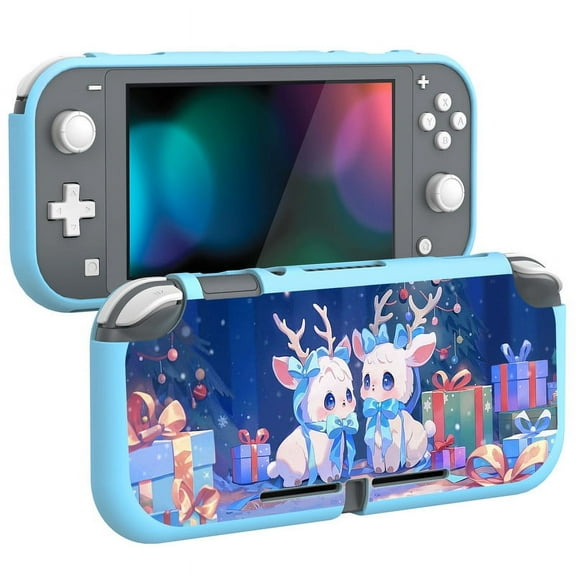 PlayVital Custom Protective Case for Nintendo Switch Lite, Soft TPU Slim Case Cover for Nintendo Switch Lite - Santa&nbsp;Deer
