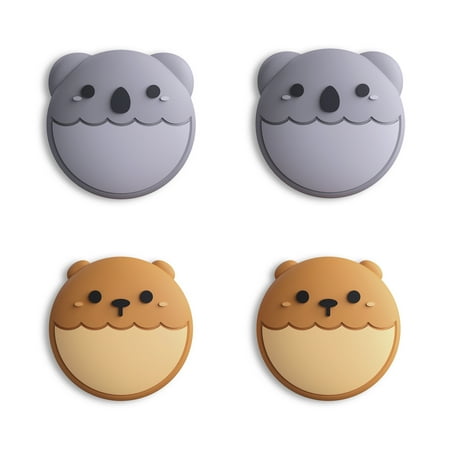 PlayVital Cute Brown Bear & Koala Switch Thumb Grip Caps, Joystick Caps for Nintendo Switch Lite, Silicone Analog Cover Thumbstick Grips for Switch OLED Joycon
