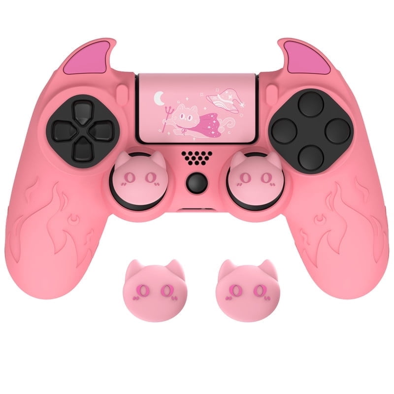 PlayVital Cute Demon Controller Skin for PS4 with Thumb Grips ...