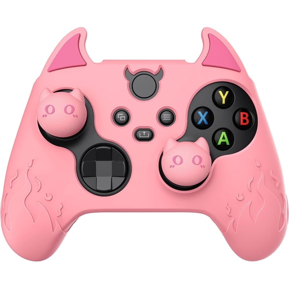 PlayVital Pink Demon Silicone Grip Skin for Xbox Series X/S & Core Wireless Controllers with Thumb Grips