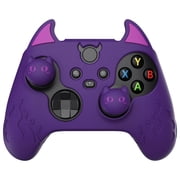 PlayVital Cute Demon Silicone Cover for Xbox Series X/S Controller, Kawaii Anti-Slip Controller Skin Grip Protector for Xbox Core Wireless Controller with Thumb Grip Caps - Purple