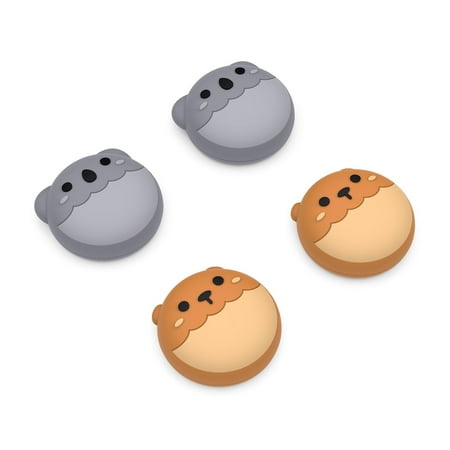 PlayVital Cute Thumb Grip Caps for ps5/4 Controller, Silicone Analog Stick Caps Cover for Xbox Series X/S, Thumbstick Caps for Switch Pro Controller - Brown Bear & Koala